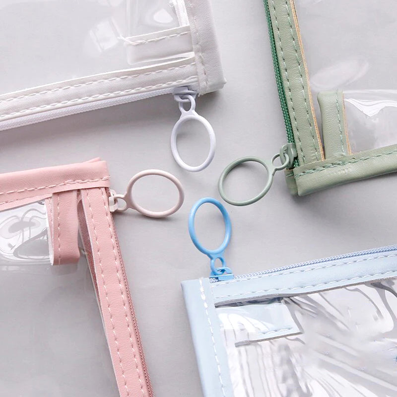 Wholesale Kawaii Clear PVC Transparent Pencil Bag With Zipper Cute