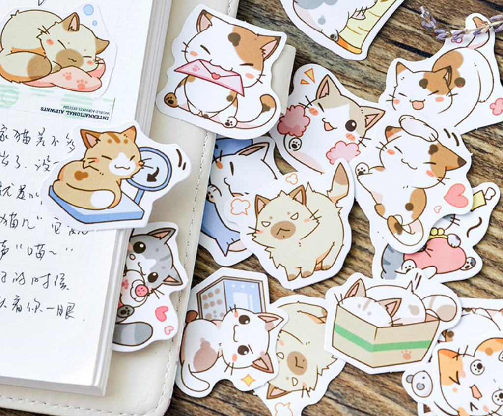 Journaling Cat Stamps - Kawaii Pen Shop - Cutsy World