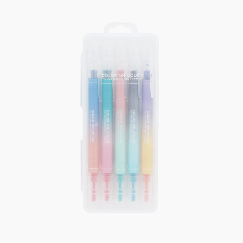 LIVEWORK Twin Plus Double-Sided Markers - 10 Color Set - Pastel