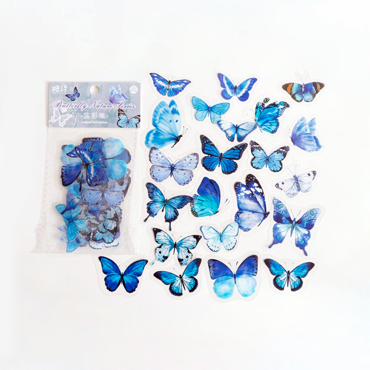 Mo Card MO•CARD Original Deco Stickers - Blue Butterflies | Kawaii Pen Shop