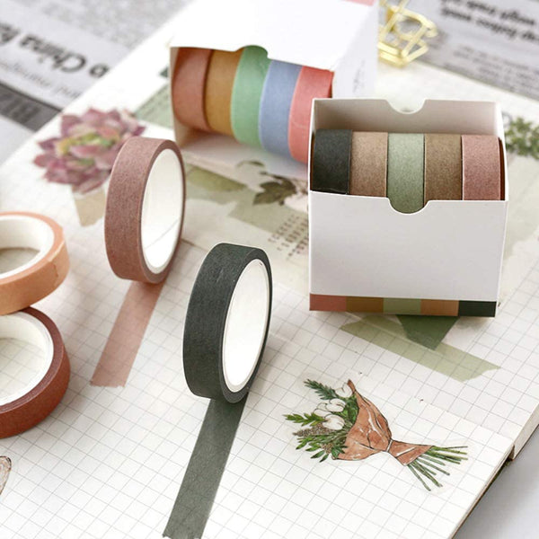 Macaron Color Washi Tape Set - Natural Colors (9 Types)