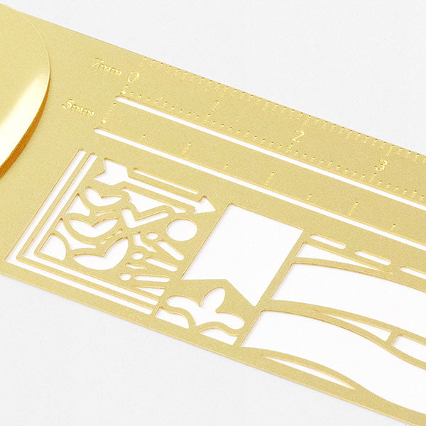 Midori Clip Stencil Ruler - Gold