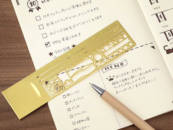 Midori Clip Stencil Ruler - Gold