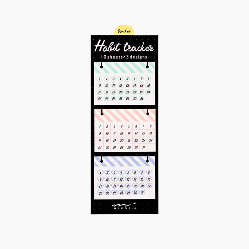 Midori Habit Tracker Sticky Notes - Striped