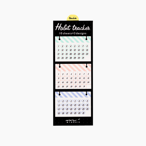 Midori Habit Tracker Sticky Notes - Striped