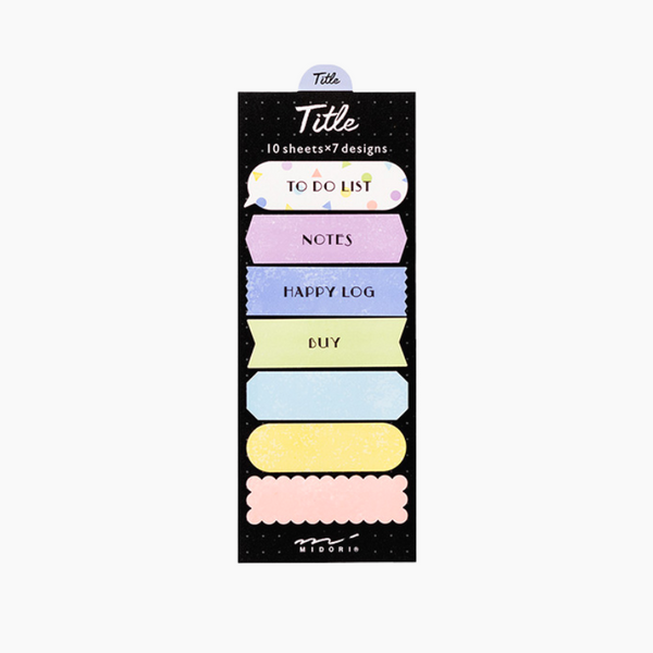 Midori Journal Title Sticky Notes - Colorful