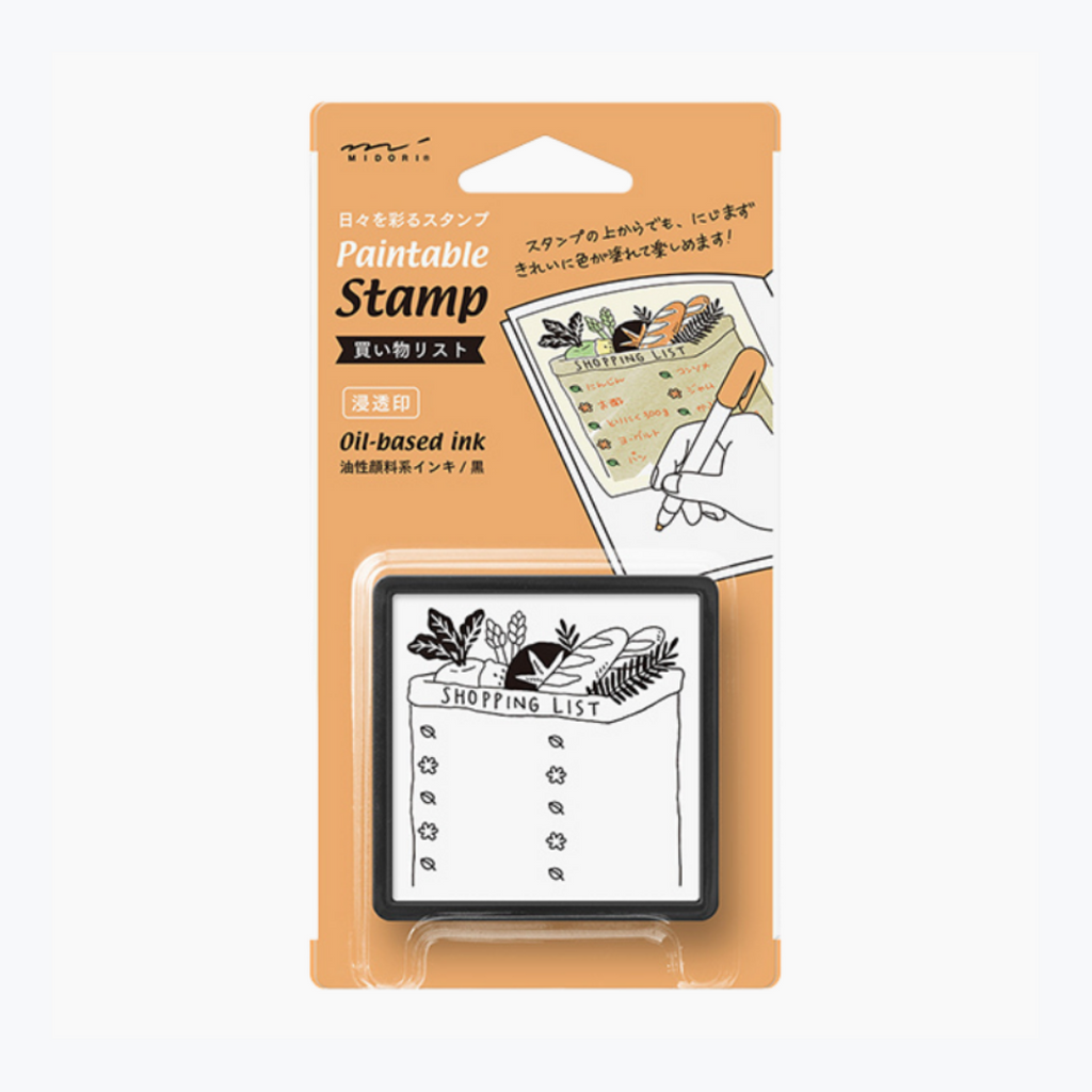 Midori Paintable Stamp - Pre-Inked - Shopping List