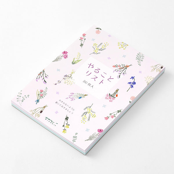 Midori To-Do List Memo Pad - Flowers
