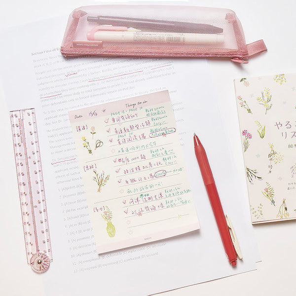 Midori To-Do List Memo Pad - Flowers
