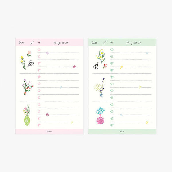 Midori To-Do List Memo Pad - Flowers