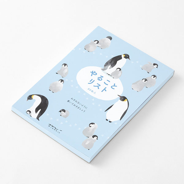 Midori To-Do List Memo Pad - Penguins