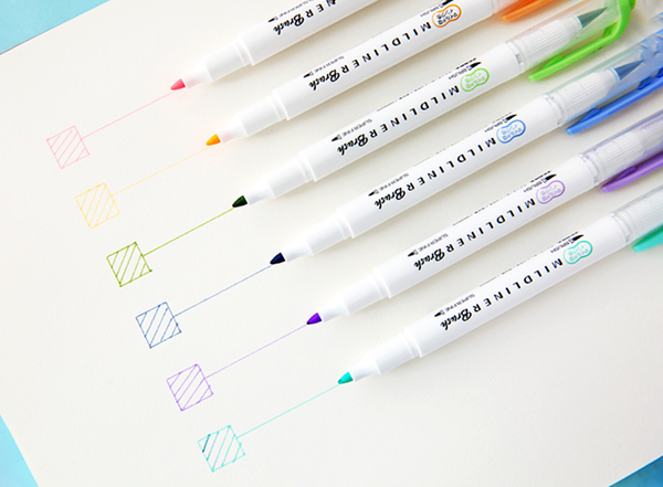 Mildliner Brush Pen Set - Rare Colors
