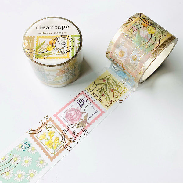 Mind Wave Clear Masking Tape - Flower Stamp