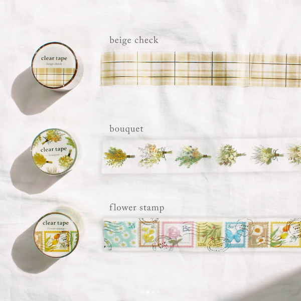 Mind Wave Clear Masking Tape - Flower Stamp