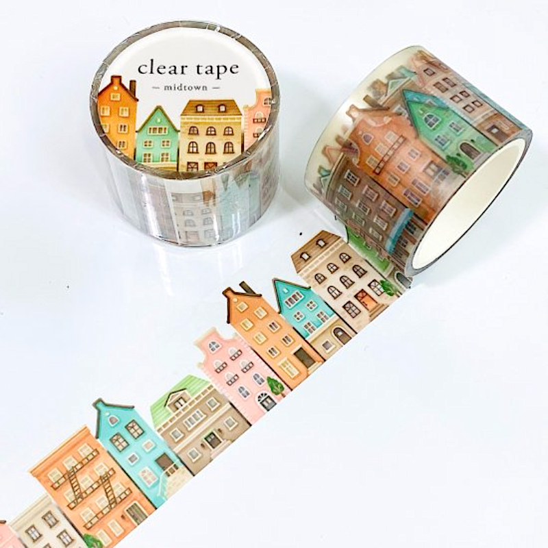 MIND  WAVE   Clear  Tape  6点  ナチュラル Mind Wave Clear Masking Tape - Midtown | Kawaii Pen Shop
