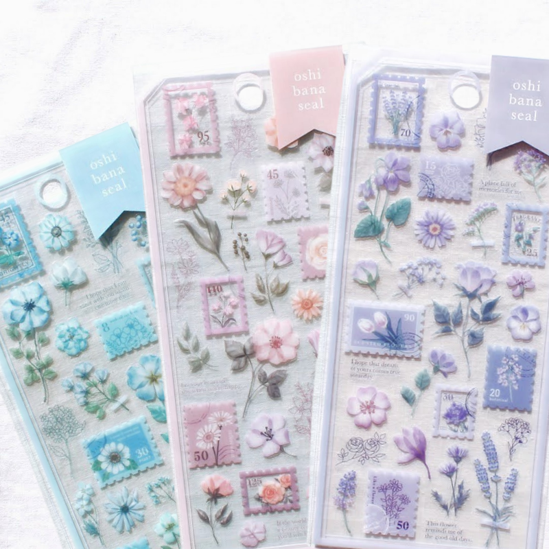 Mind Wave Oshibana Floral Stamp Stickers - New Colors