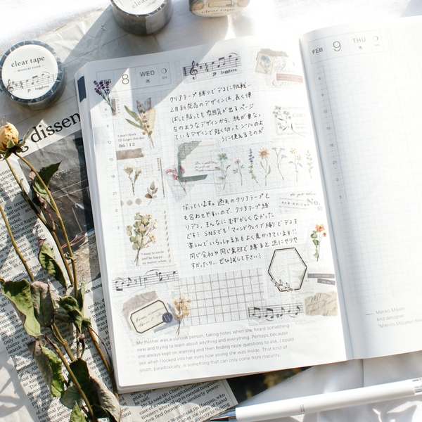 Mind Wave Vintage Clear Masking Tape - Pick Flowers