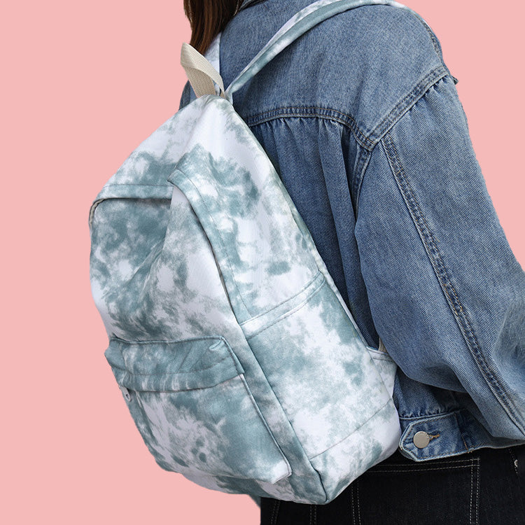 backpack laptop green pink tie dye Unicolor Tie-Dye For added convenience Kane Double Pocket Large Backpack