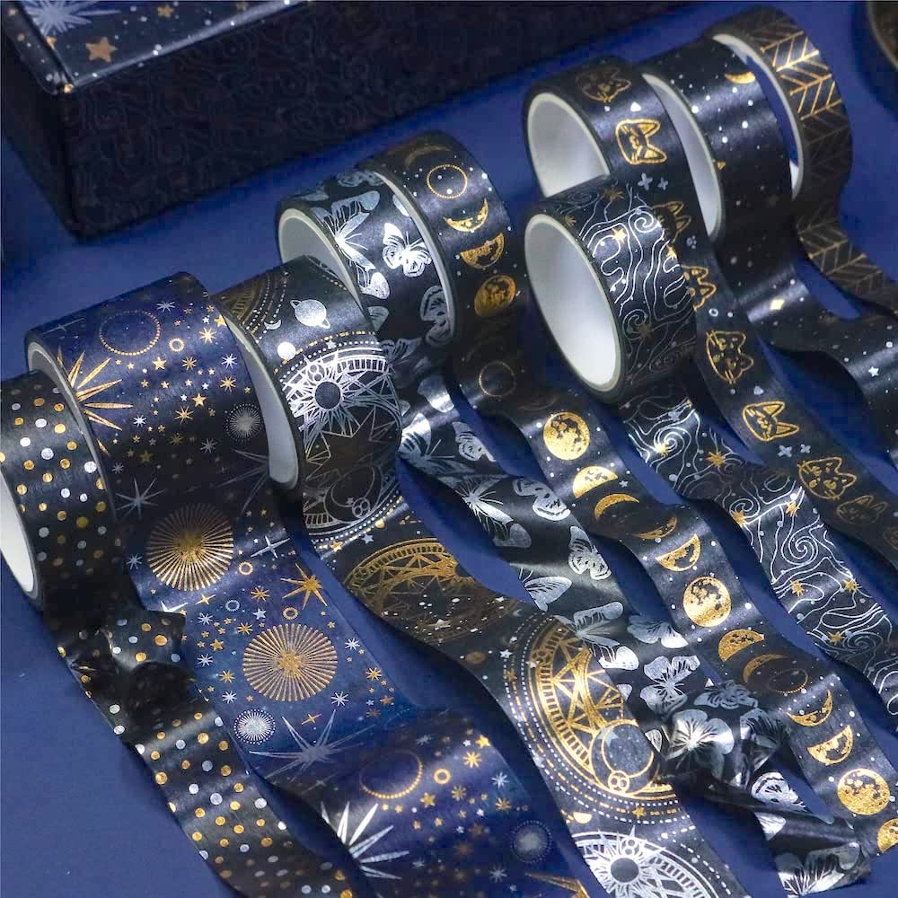 Holographic Foil Celestial Washi Tape | Stars, Moon, Sun