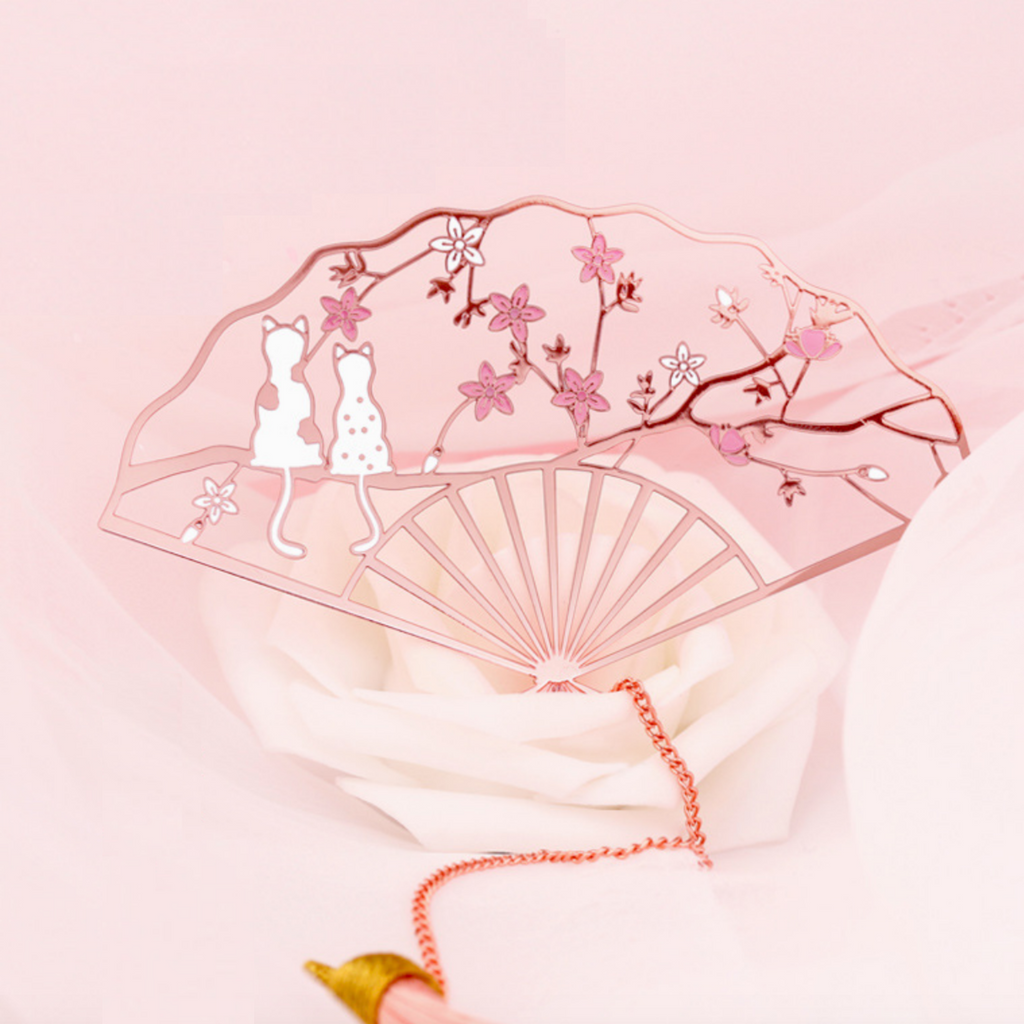 Japanese fan bag charm keychain pink sakura tassels purse