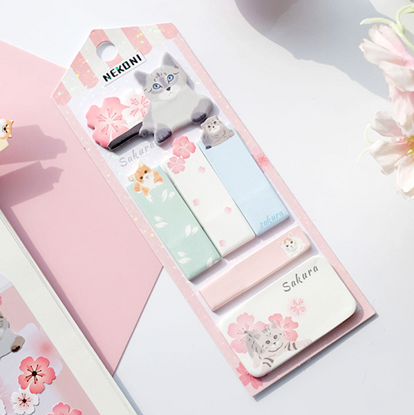 Nekoni Sakura & Animals Sticky Note Set