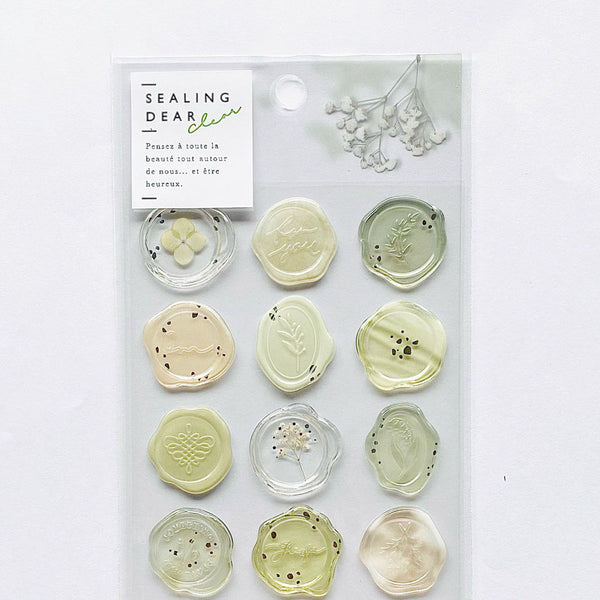 Q-Lia Sealing Dear Clear Stickers - Sage