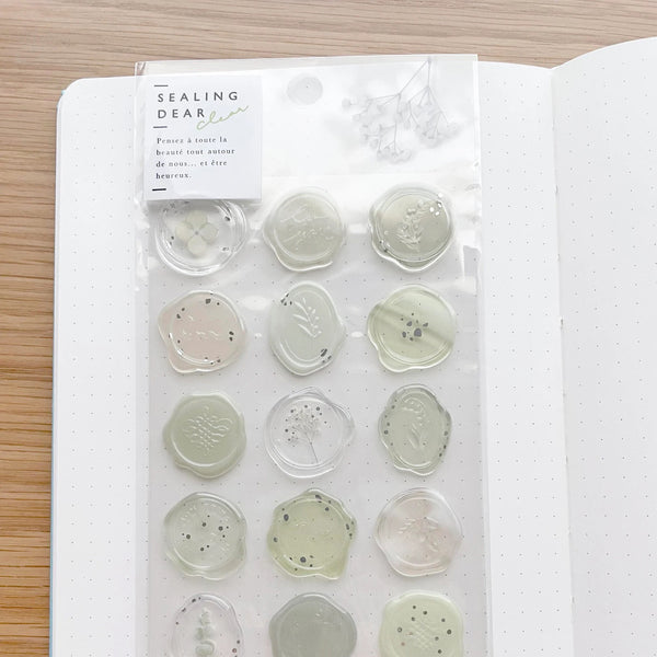 Q-Lia Sealing Dear Clear Stickers - Sage
