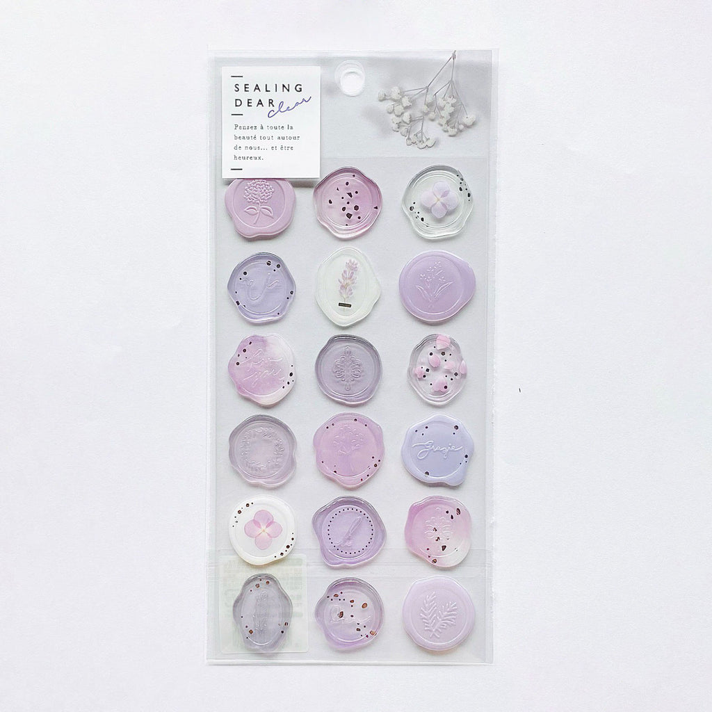 Q-Lia Sealing Dear Clear Stickers - Purple