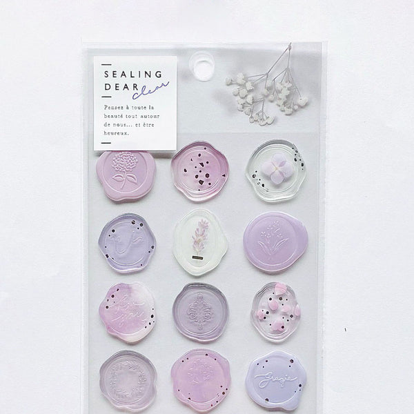 Q-Lia Sealing Dear Clear Stickers - Purple