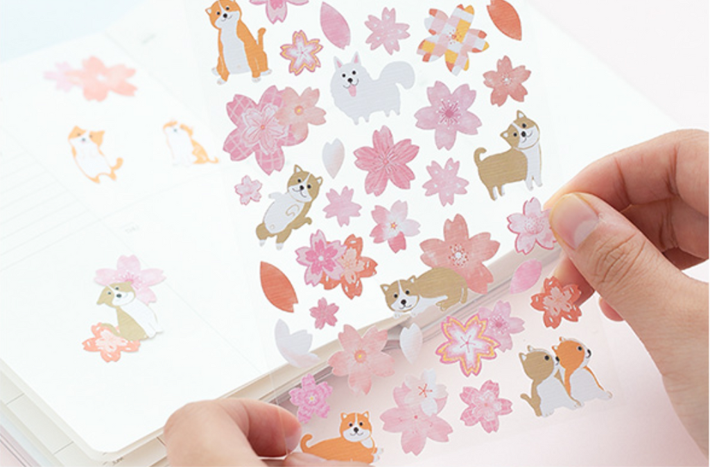 Kawaii Flower Shop Puffy Sticker Sheet (Daiso) Japan