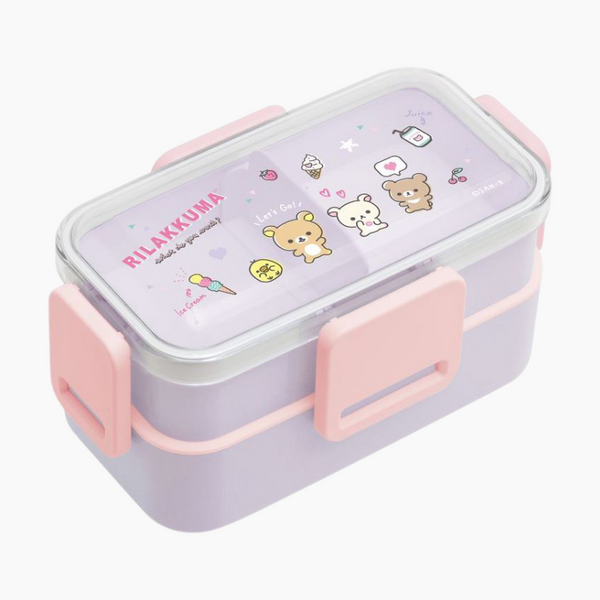San-x Rilakkuma 2-Layer Bento Lunch Box - Violet