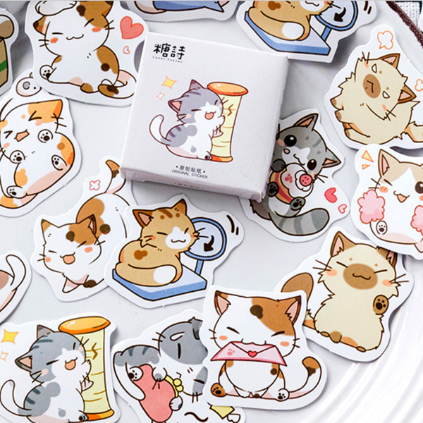 Cute Chibi Cat Paper Stickers