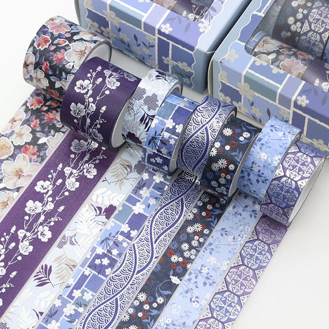 Bluebird Floral Purple Washi Tape