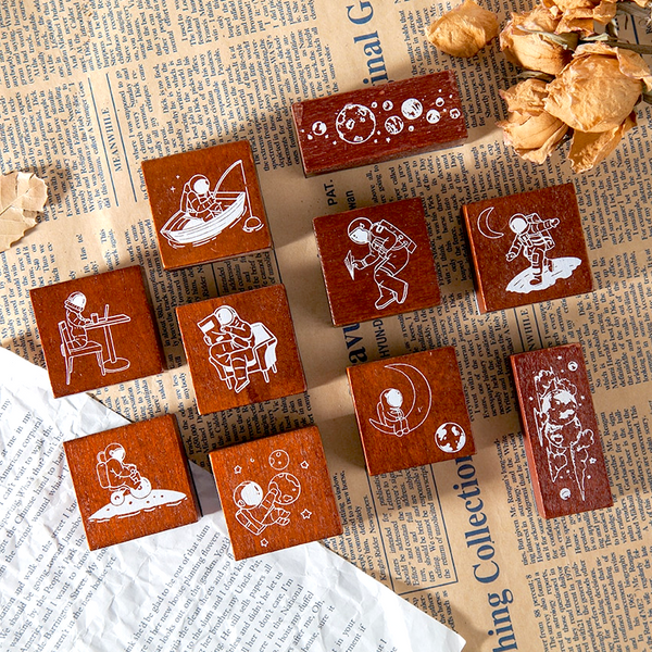 Spaceman Wooden Stamps