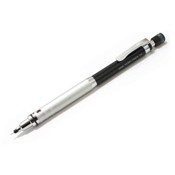 Uni Kuru Toga High Grade Auto Lead Rotation Mechanical Pencil, 0.5mm Black