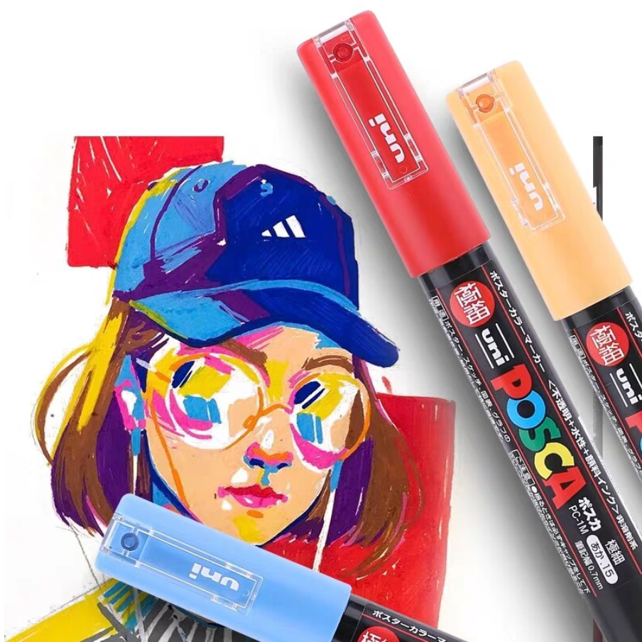 Vibrant Uni POSCA Fine Point Pens - 12 Color Set – CHL-STORE