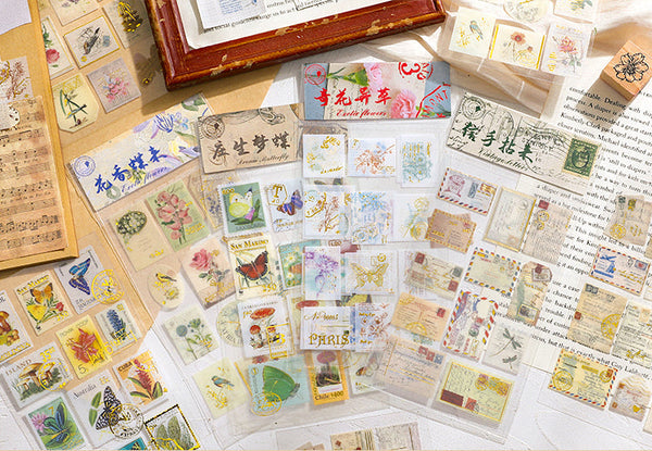 Vintage Letter Stamp Stickers