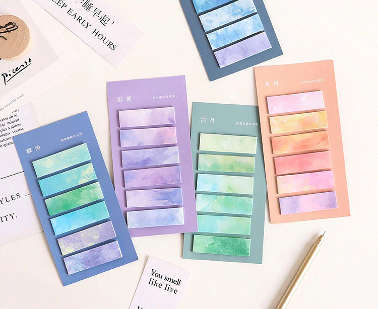Sticky Note Watercolor Watercolor Index Sticky Notes | Kawaii Pen Shop