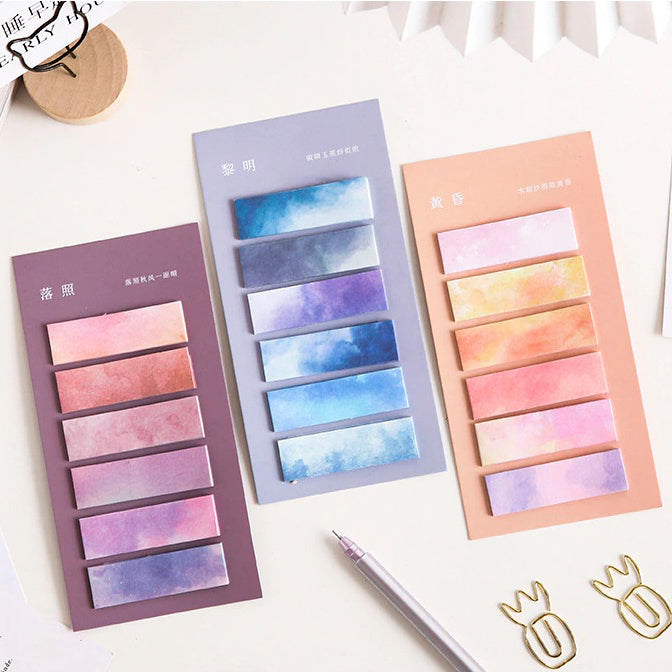 Sticky Note Watercolor Watercolor Index Sticky Notes | Kawaii Pen Shop
