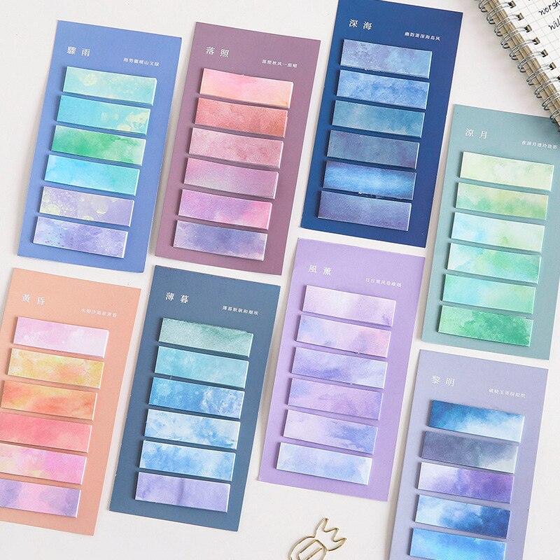 Sticky Note Watercolor Watercolor Index Sticky Notes | Kawaii Pen Shop