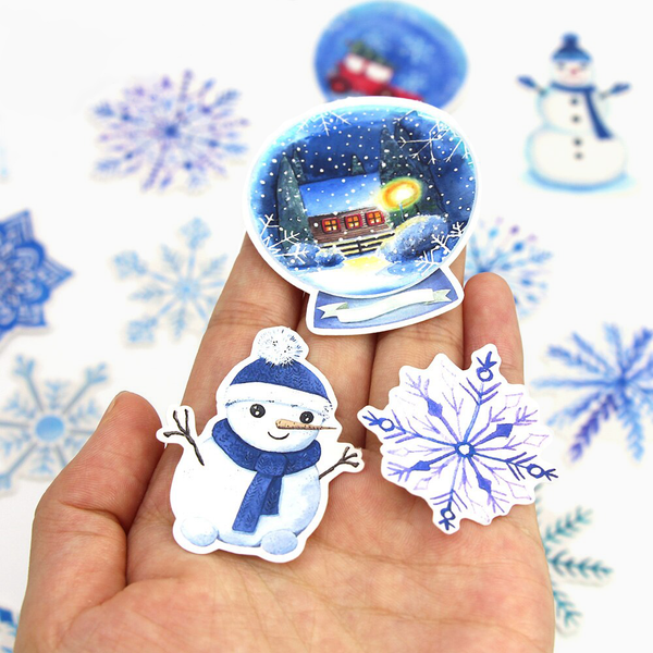 White Winter Paper Stickers
