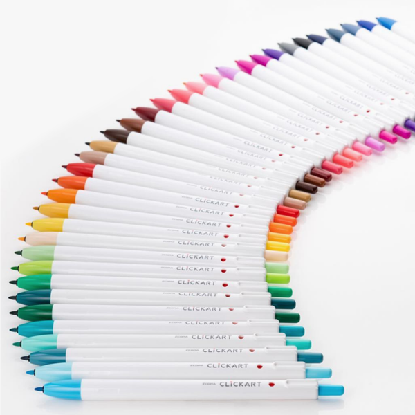 Zebra Clickart Knock Sign Pen 12 Color Set - Dark