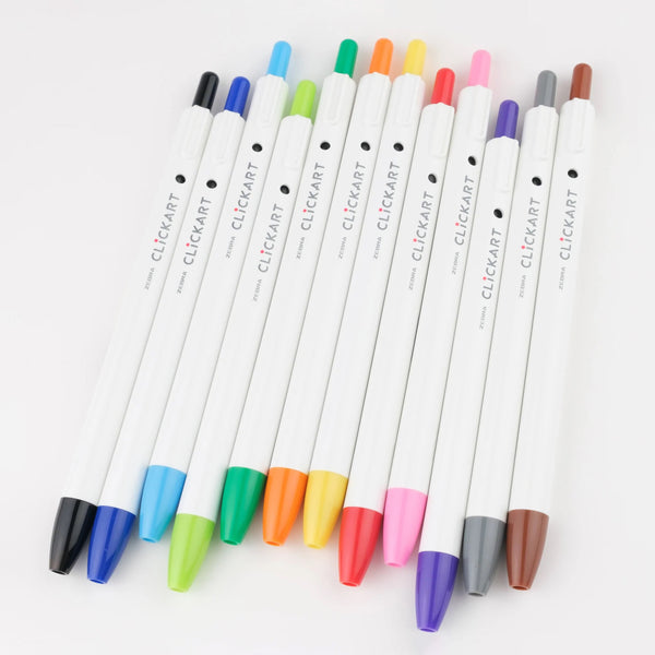 Zebra Clickart Knock Sign Pen 12 Color Set - Standard