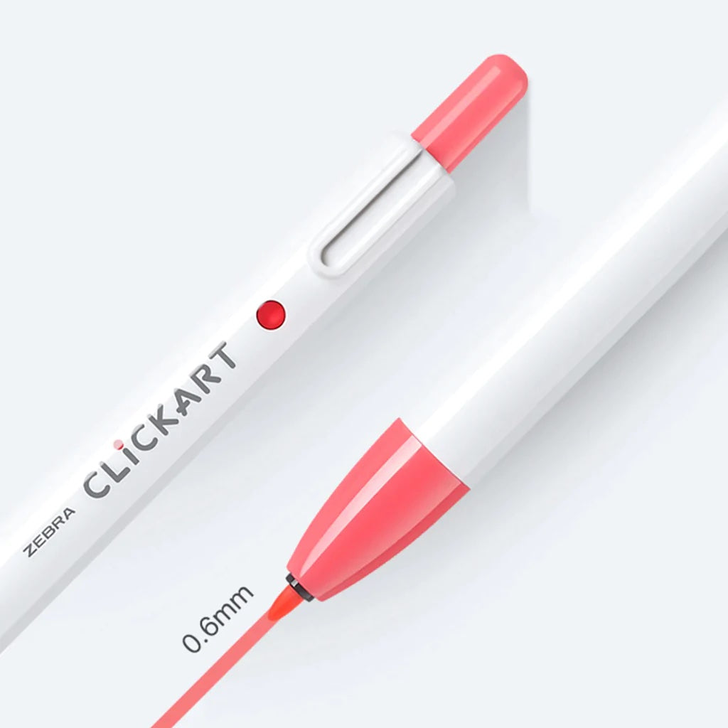 Zebra ClickArt Retractable Marker Pen - Baby Red – Stationery Space