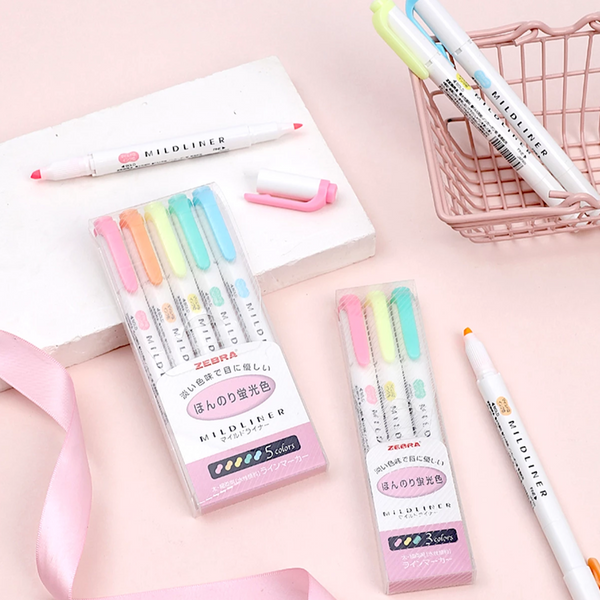5 Colors/box Double Headed Highlighter Pen Set Fluorescent Markers Highlighters  Pens Art Marker Japanese Cute Kawaii Stationery,For School students take  notes