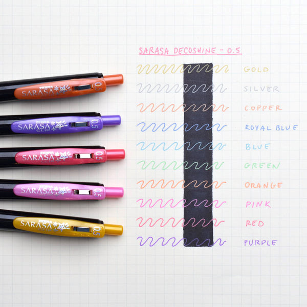Zebra Sarasa Clip Gel Pen - Decoshine Color - 10 Color Set
