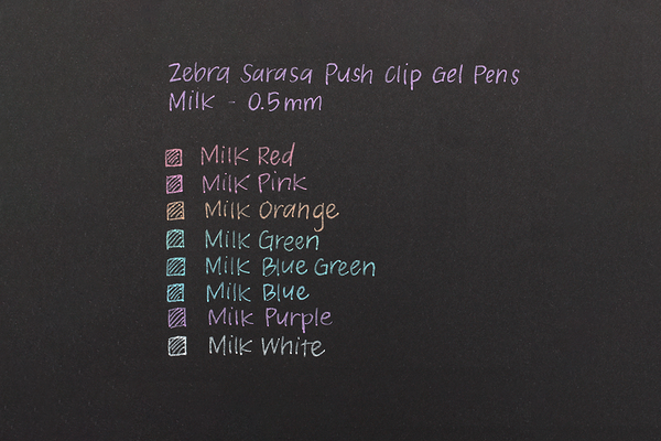 Zebra Sarasa Clip Milk Color Gel Pen - 8 Color Set
