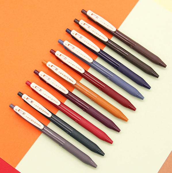 Zebra Sarasa Clip Gel Pen - Vintage Color 2 - 5 Color Set